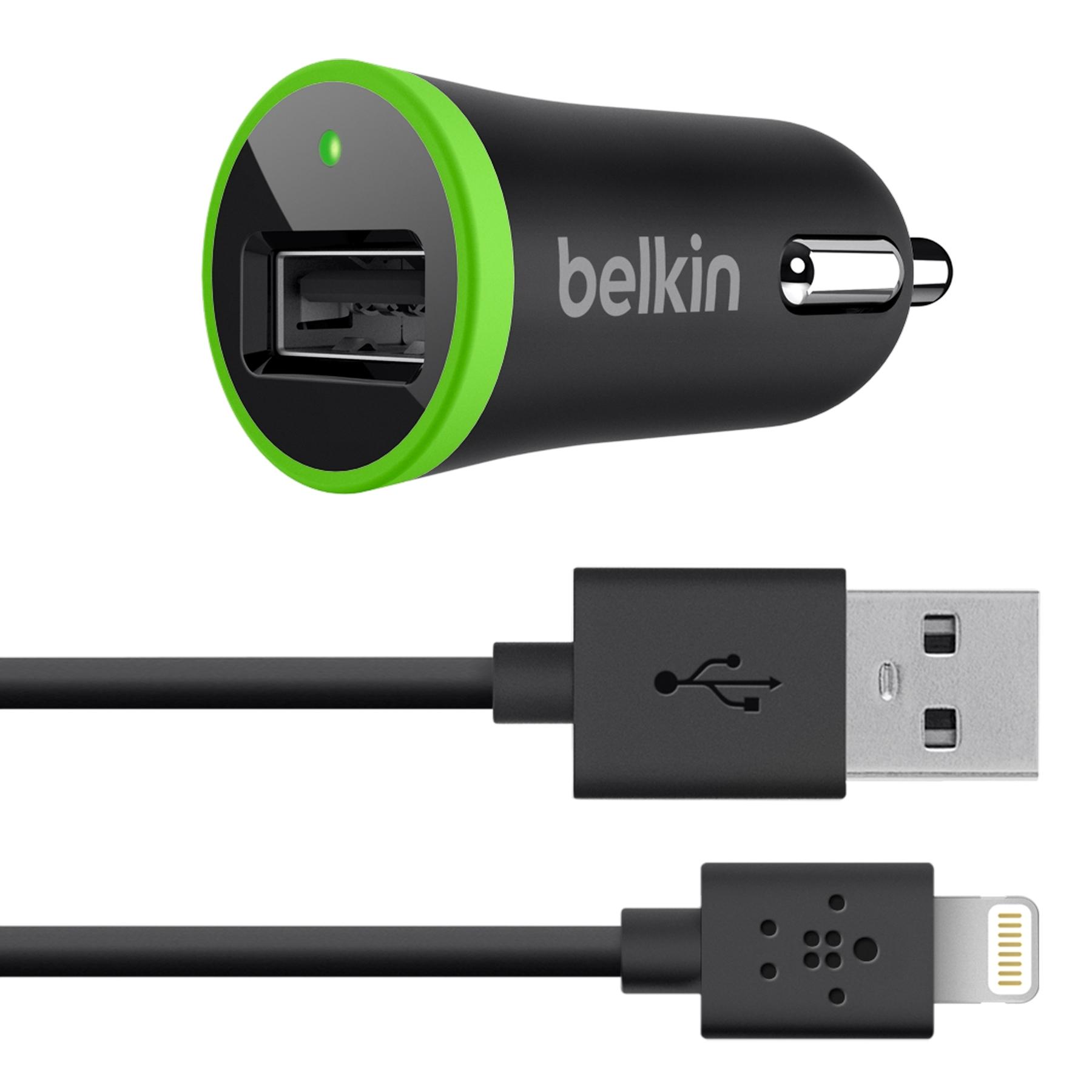 Захранване за кола с отделен Lightning кабел за iPhone 5, iPhone 5S, iPhone SE, iPhone 5C, iPad 4, iPad Mini, iPad mini 2, iPad mini 3 - Belkin 12V LTG Micro 2.1 | JAR Computers Захранване за кола с отделен Lightning кабел за iPhone 5, iPhone 5S, iPhone SE, iPhone 5C, iPad 4, iPad Mini, iPad mini 2, iPad mini 3 - Belkin 12V LTG Micro 2.1