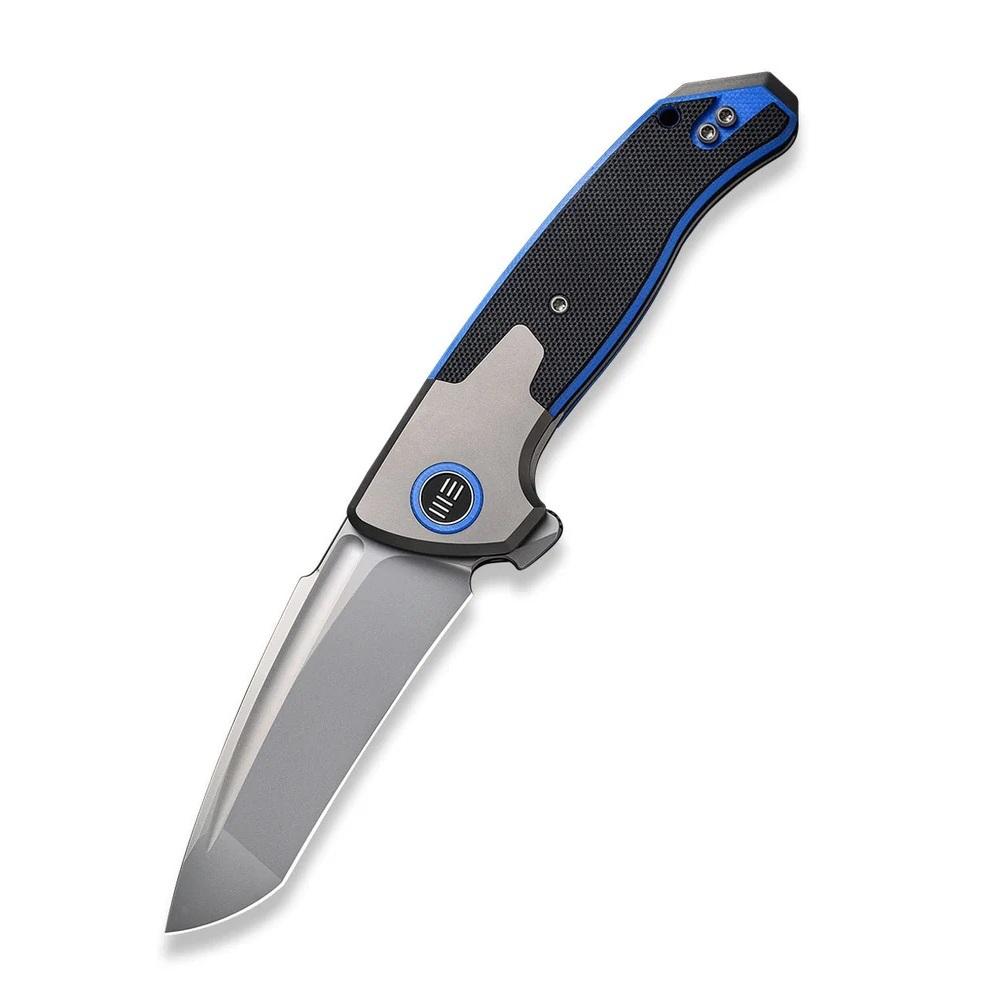 Джобен нож WEKNIFE Press Check Gray Titanium With Black/Blue G10 Inlay | JAR Computers Джобен нож WEKNIFE Press Check Gray Titanium With Black/Blue G10 Inlay