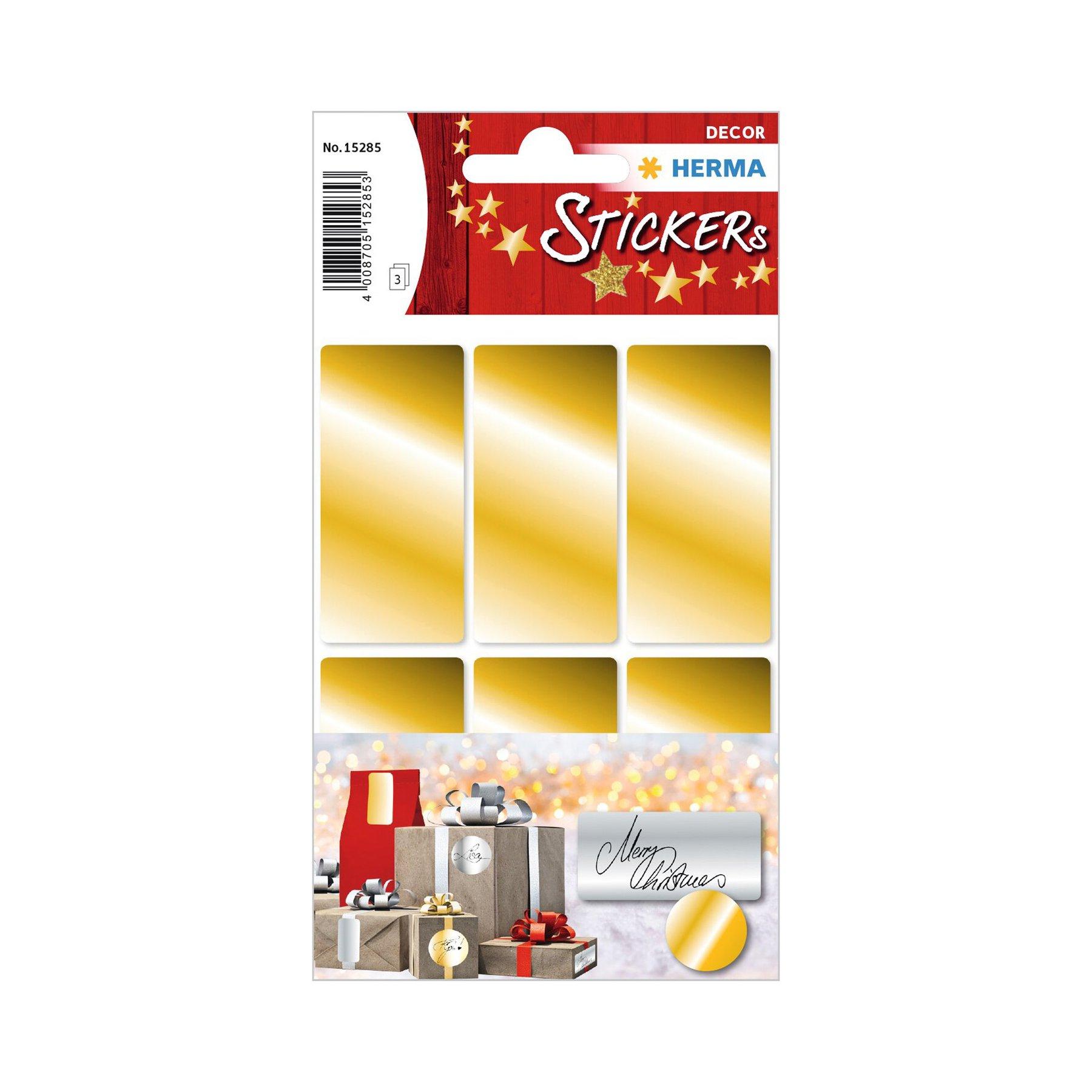 Herma Самозалепващи се етикети, 26 х 54 mm, златисти, 18 броя