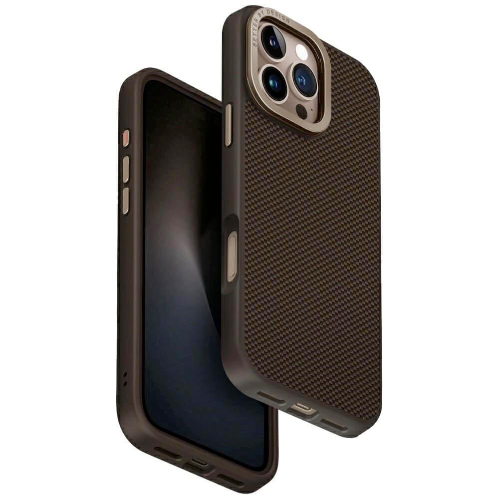 Кевларен кейс с MagSafe за iPhone 16 Pro Max (кафяв) - Uniq Keva Max MagClick Aramid MagSafe Case | JAR Computers Кевларен кейс с MagSafe за iPhone 16 Pro Max (кафяв) - Uniq Keva Max MagClick Aramid MagSafe Case