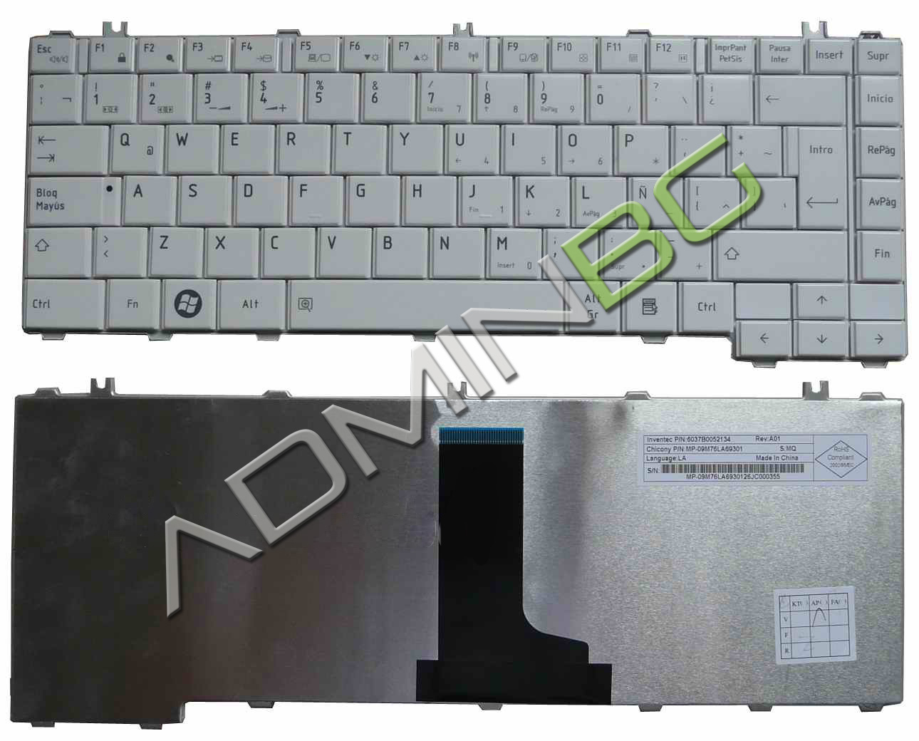 Клавиатура за лаптоп Toshiba Satellite L600 L630 L640 L645 Бяла | JAR Computers Клавиатура за лаптоп Toshiba Satellite L600 L630 L640 L645 Бяла
