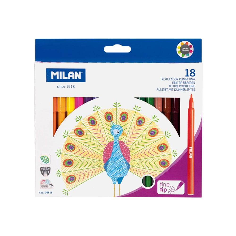 Milan Флумастери, с тънък връх, 18 цвята | JAR Computers Milan Флумастери, с тънък връх, 18 цвята