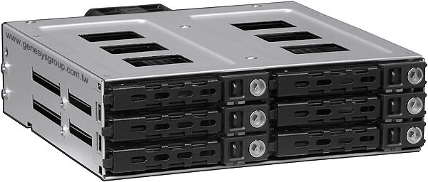 Модул 6xHDD 2.5" 9,5mm  SAS/SATA 12G hotswap in 1x5.25" bay | JAR Computers Модул 6xHDD 2.5" 9,5mm  SAS/SATA 12G hotswap in 1x5.25" bay