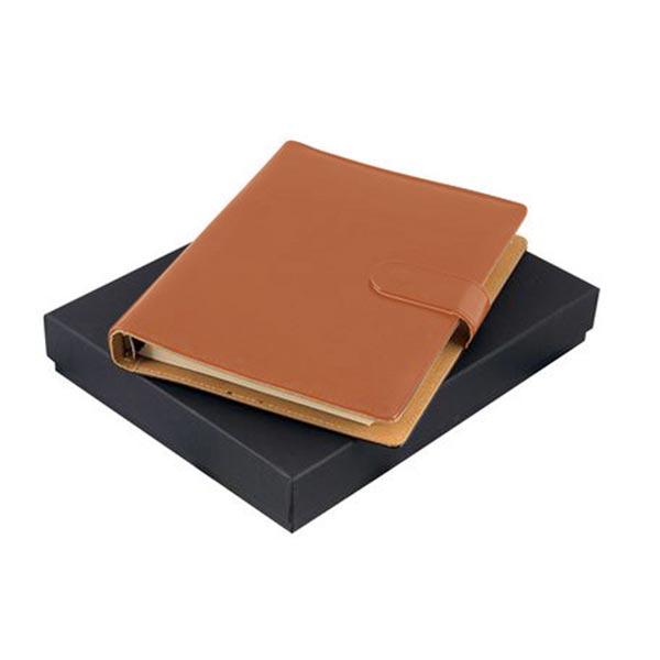 Office 1 Органайзер, A5, с рингове, кожен, в кутия, кафяв