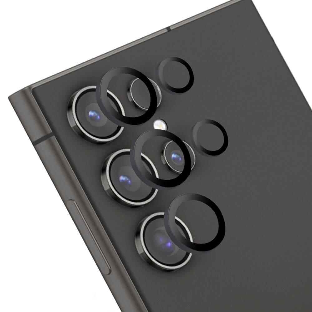 Предпазни стъклени лещи за камерата на Samsung Galaxy S24 Ultra - OBALME Tempered Glass Camera Lens Protector (черен) | JAR Computers Предпазни стъклени лещи за камерата на Samsung Galaxy S24 Ultra - OBALME Tempered Glass Camera Lens Protector (черен)