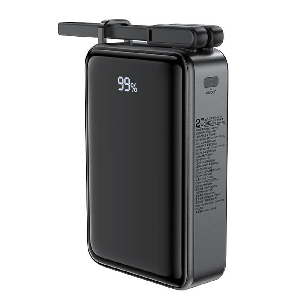 Преносима външна батерия с 2xUSB-C и 1xUSB-A изходи и технология за бързо зареждане - Acefast M4 Fast Charge Power Bank PD 67W 20000 mAh (черен) | JAR Computers Преносима външна батерия с 2xUSB-C и 1xUSB-A изходи и технология за бързо зареждане - Acefast M4 Fast Charge Power Bank PD 67W 20000 mAh (черен)