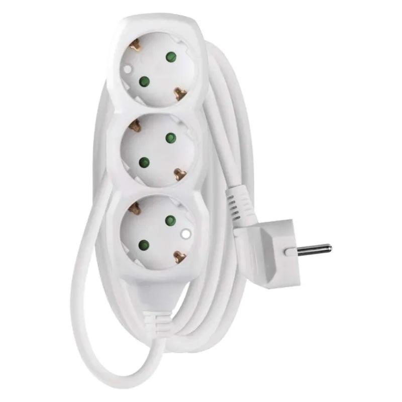 Разклонител БЯЛ 3x2P+E с кабел 2 метра / 1.0mm2 EMOS | JAR Computers Разклонител БЯЛ 3x2P+E с кабел 2 метра / 1.0mm2 EMOS