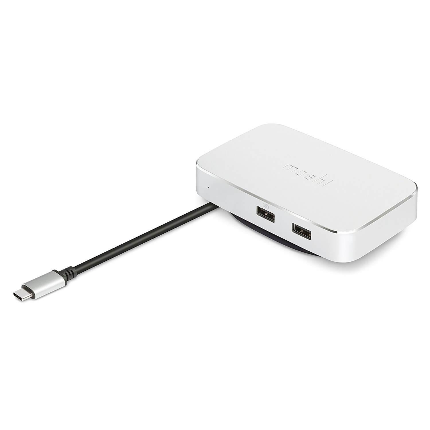 USB-C хъб с HDMI 4K, Ethernet и USB-A, за компютри с USB-C порт - Moshi USB-C Symbus Dock (сребрист) | JAR Computers USB-C хъб с HDMI 4K, Ethernet и USB-A, за компютри с USB-C порт - Moshi USB-C Symbus Dock (сребрист)