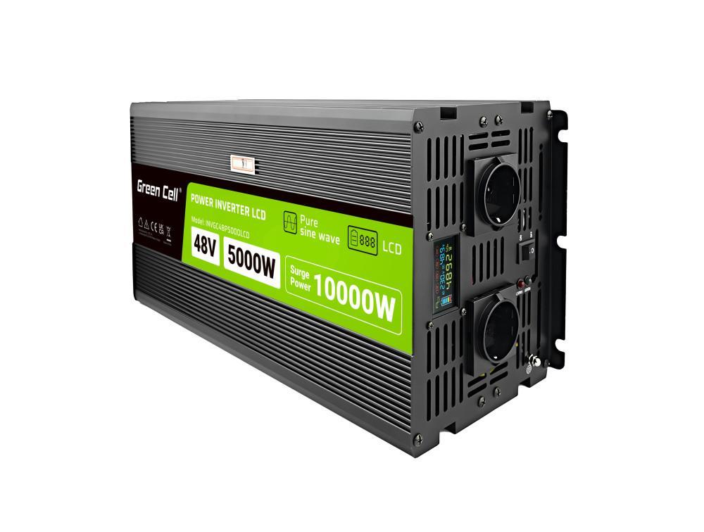 Инвертор GREEN CELL, 48/220V,  DC/AC, 5000W/10000W, INVGCP5000LCD  LCD Чиста синусоида