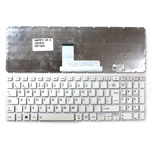 Клавиатура за лаптоп Toshiba Satellite L50-B L50-C L70-C - Бяла Без Рамка с Голям Ентър (No Frame White UK) | JAR Computers Клавиатура за лаптоп Toshiba Satellite L50-B L50-C L70-C - Бяла Без Рамка с Голям Ентър (No Frame White UK)