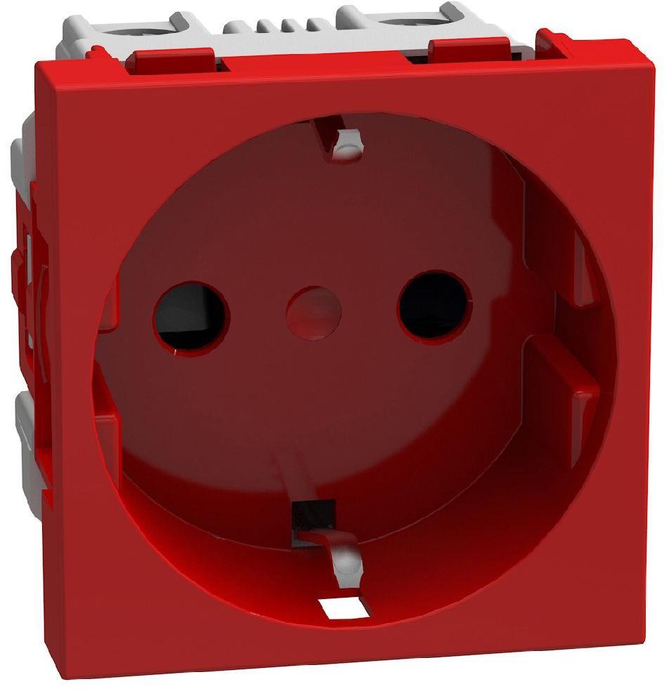 Контакт ШУКО 2P+E 16A с детска защита 2 мод. цвят Червен Light Now Bticino | JAR Computers Контакт ШУКО 2P+E 16A с детска защита 2 мод. цвят Червен Light Now Bticino