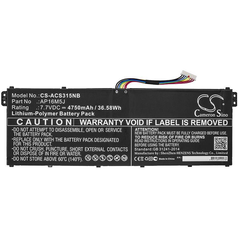 Батерия  за лаптоп ACER AP16M5J  Aspire 3 A315-21 LIPo 7,7v 4750mA Cameron Sino | JAR Computers Батерия  за лаптоп ACER AP16M5J  Aspire 3 A315-21 LIPo 7,7v 4750mA Cameron Sino