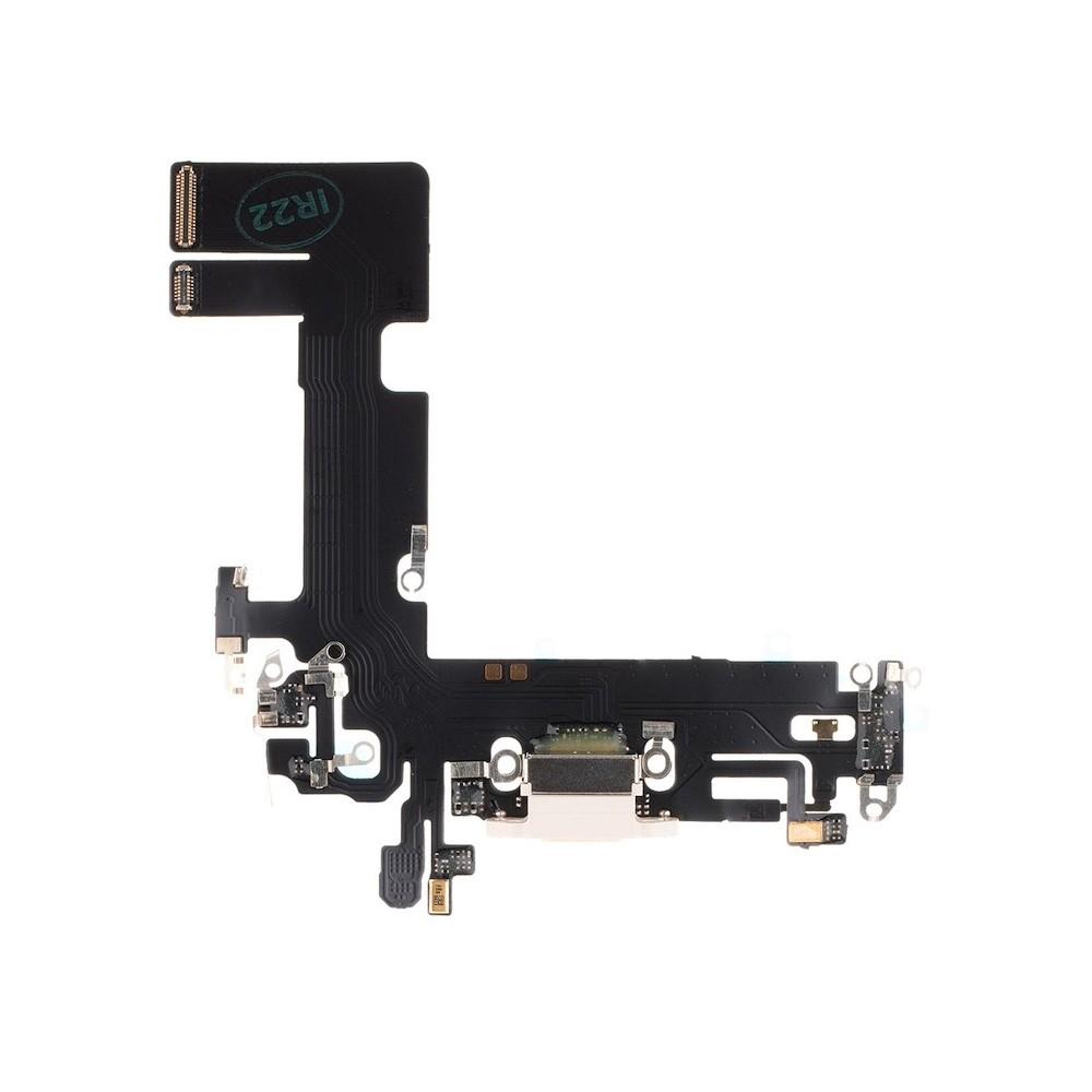 BK OEM iPhone 13 System Connector and Flex Cable - резервен лентов кабел с Lightning конектора и долните микрофони за iPhone 13 (бял)
