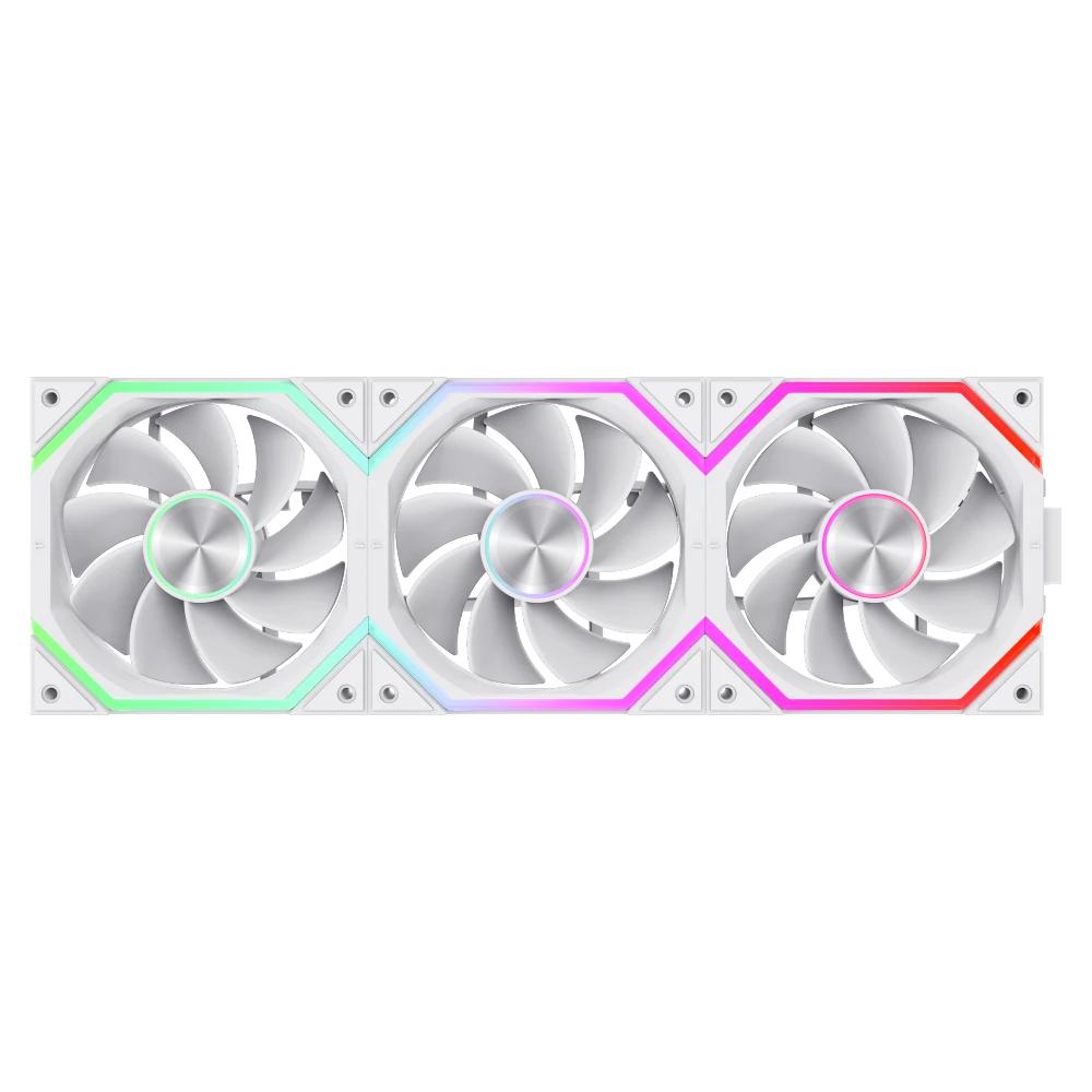 Gamemax Комплект вентилатори Fan Pack 3-in-1 3x120mm - FN12A-N2 WL-RW - Reverse, Daisy-Chain, A-RGB, White