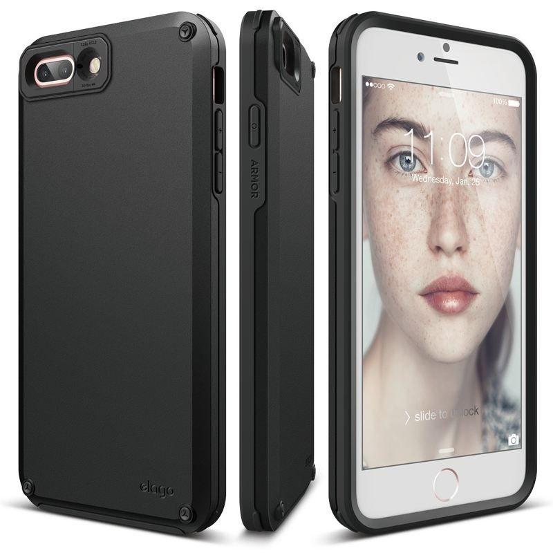 Хибриден кейс (поликарбонат + TPU) и HD покритие за iPhone 8 Plus, iPhone 7 Plus - Elago Armor Case (черен) | JAR Computers Хибриден кейс (поликарбонат + TPU) и HD покритие за iPhone 8 Plus, iPhone 7 Plus - Elago Armor Case (черен)