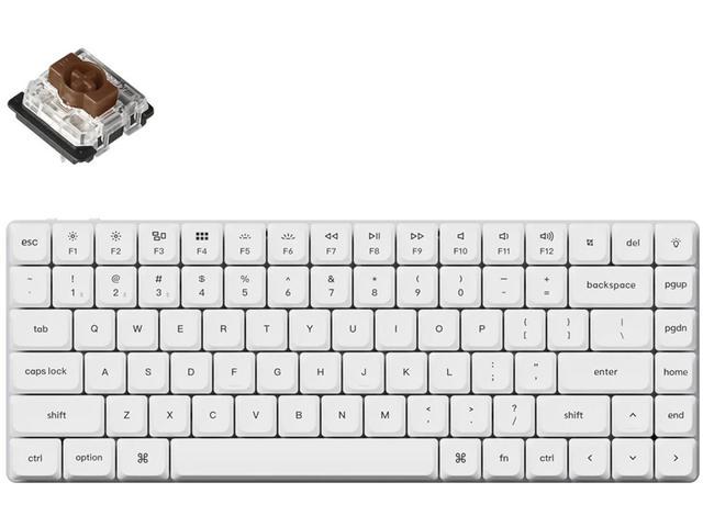 Keychron K3 Pro White QMK/VIA Hot-Swappable Gateron Low Profile Brown Switch, RGB Backlight