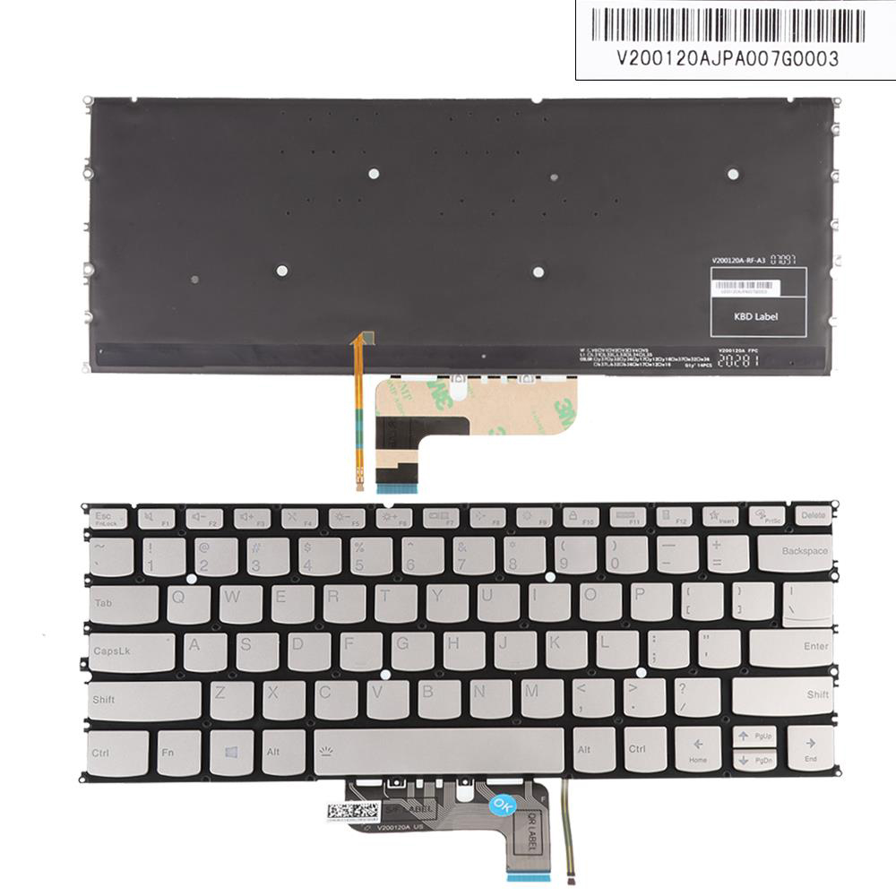 Клавиатура за лаптоп Lenovo IdeaPad Yoga 9-14ITL5 Сребриста Без Рамка с Подсветка US/UK | JAR Computers Клавиатура за лаптоп Lenovo IdeaPad Yoga 9-14ITL5 Сребриста Без Рамка с Подсветка US/UK