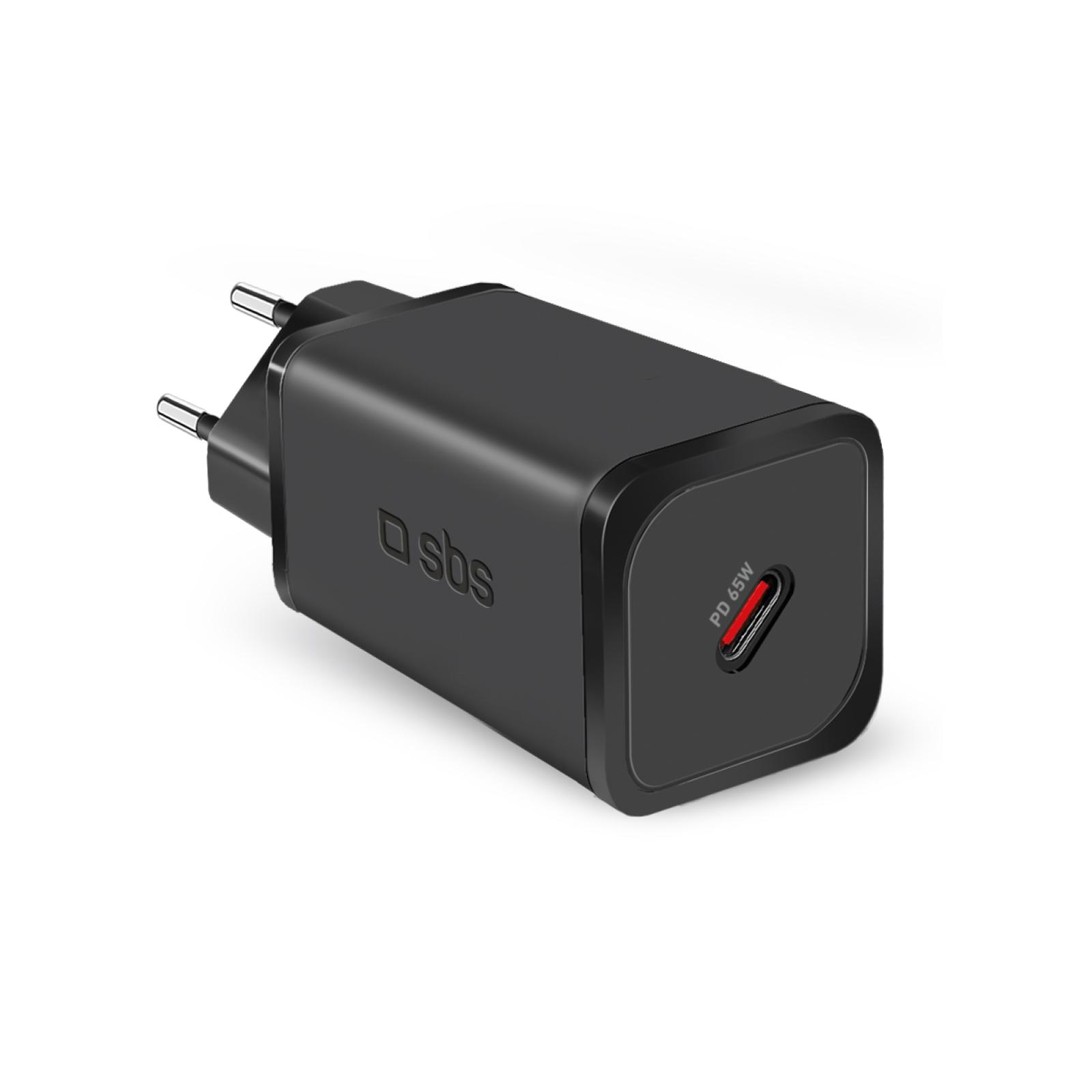 Мрежово зарядно SBS 38172 PD65W Gan, 1xUSB-C , черно