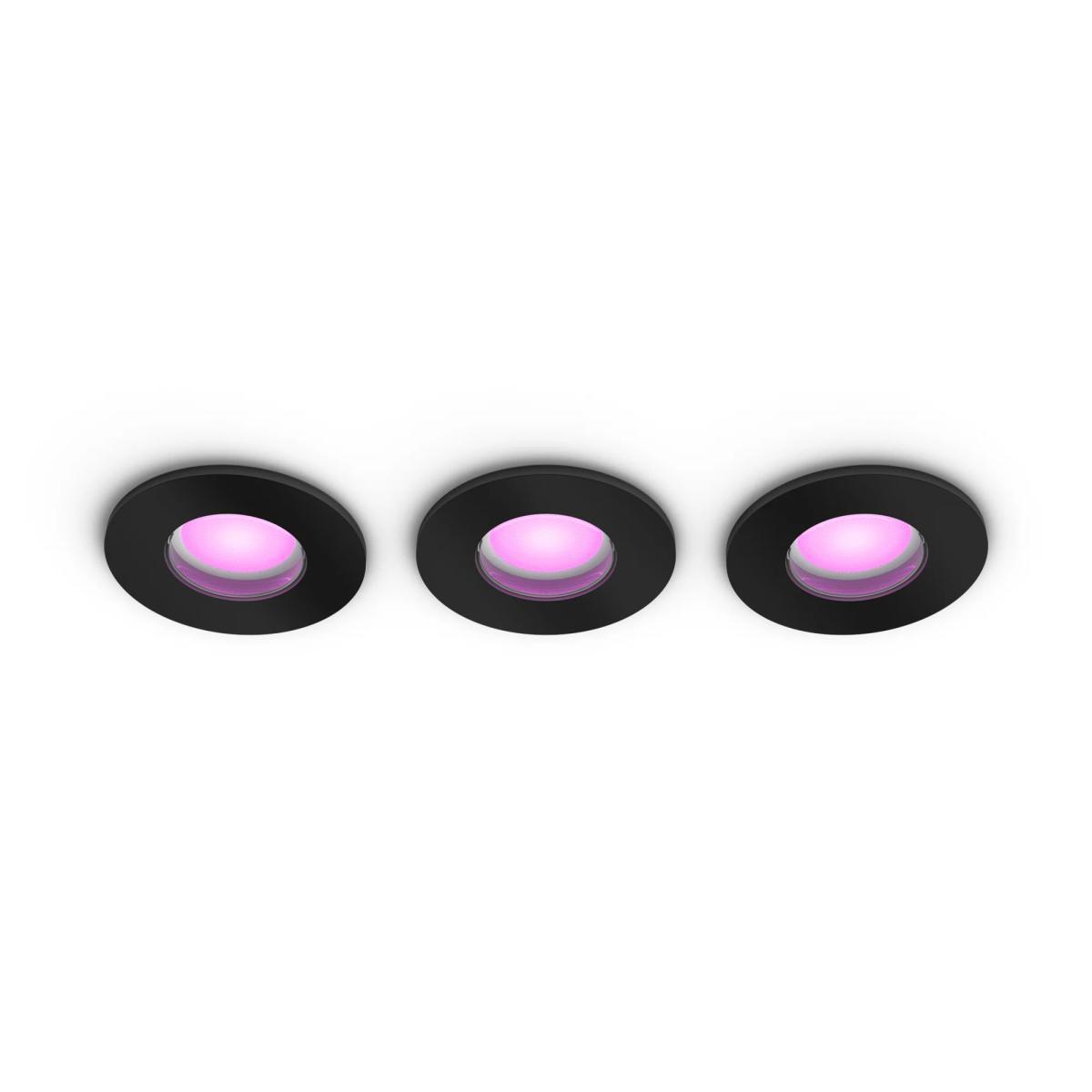 Philips Hue White and colour ambience Three-pack Xamento recessed spotlight | JAR Computers Philips Hue White and colour ambience Three-pack Xamento recessed spotlight