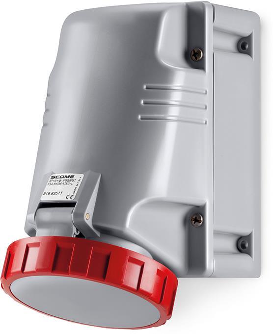 Промишлен контакт 3P+N+Е 63A 6h IP66 серия Optima Top M40 открит монтаж Scame | JAR Computers Промишлен контакт 3P+N+Е 63A 6h IP66 серия Optima Top M40 открит монтаж Scame