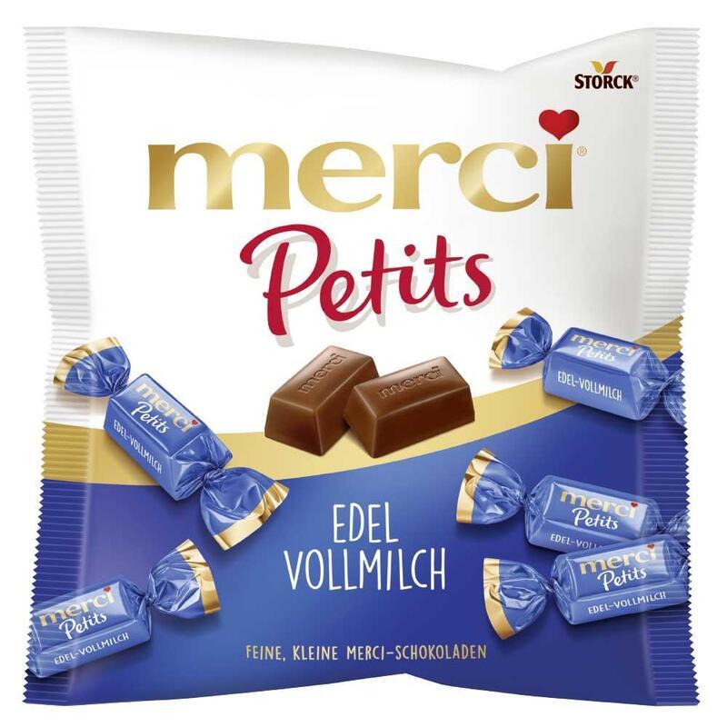 Шоколадови бонбони MERCI PETITS с млечен шоколад, пакет 125 г | JAR Computers Шоколадови бонбони MERCI PETITS с млечен шоколад, пакет 125 г