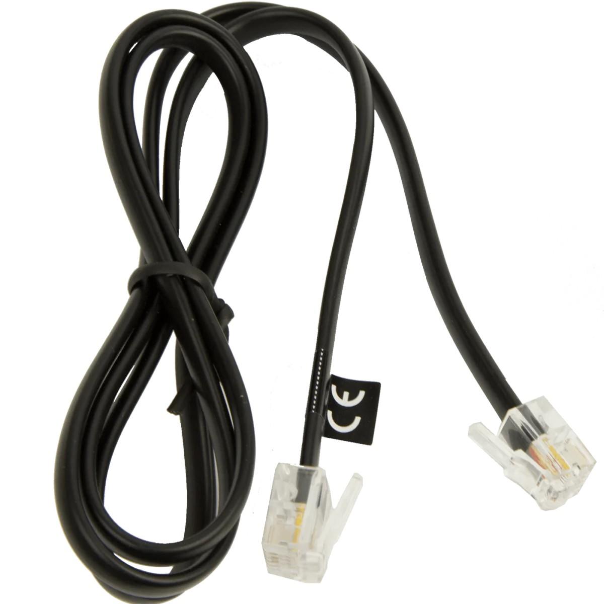 Jabra 8800-00-101 преобразувателен кабел RJ9 4P4C към RJ6 6P4C за телефонен пулт | JAR Computers Jabra 8800-00-101 преобразувателен кабел RJ9 4P4C към RJ6 6P4C за телефонен пулт