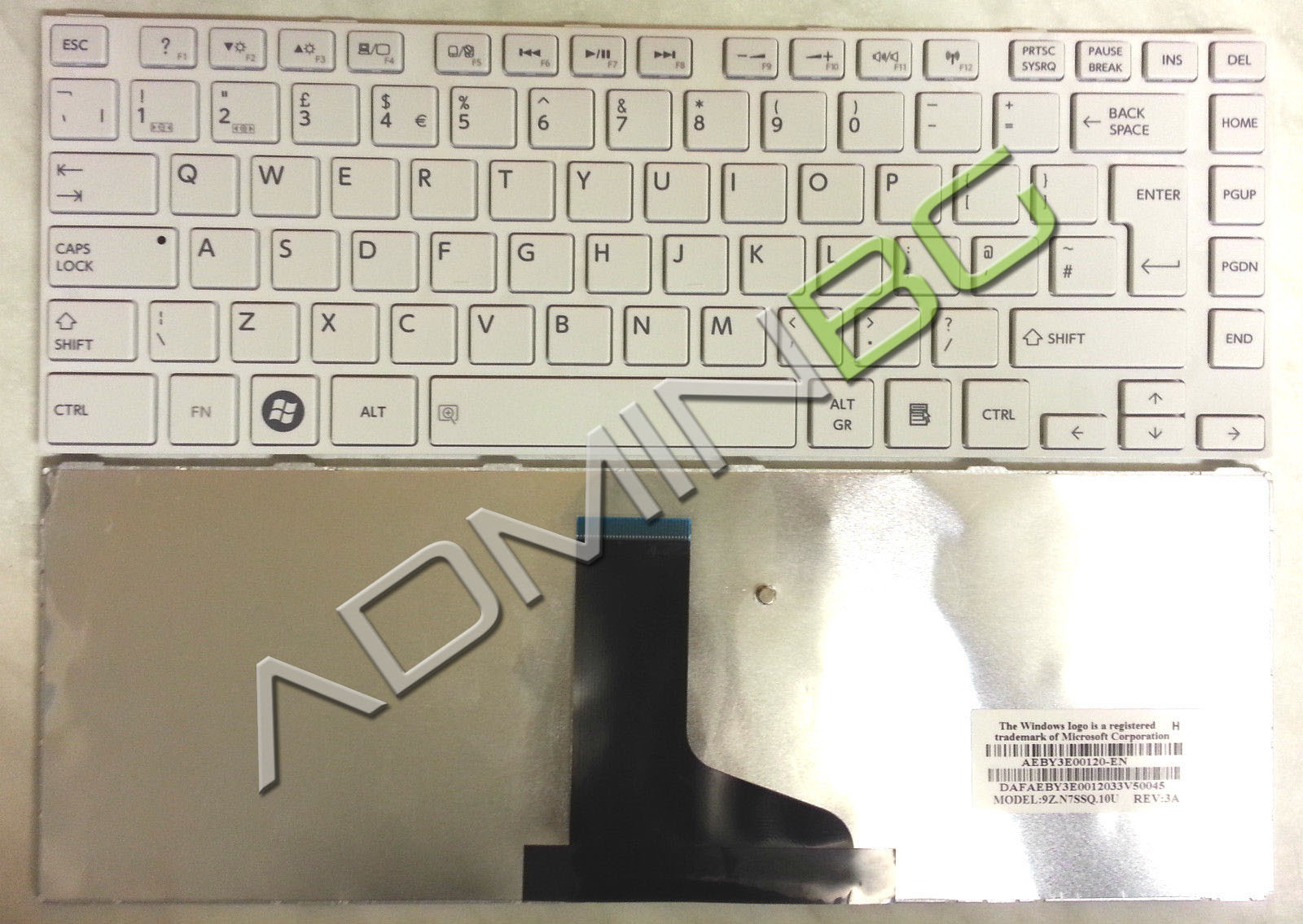 Клавиатура за лаптоп Toshiba Satellite L800 L805 L830 C800 C805 Бяла | JAR Computers Клавиатура за лаптоп Toshiba Satellite L800 L805 L830 C800 C805 Бяла