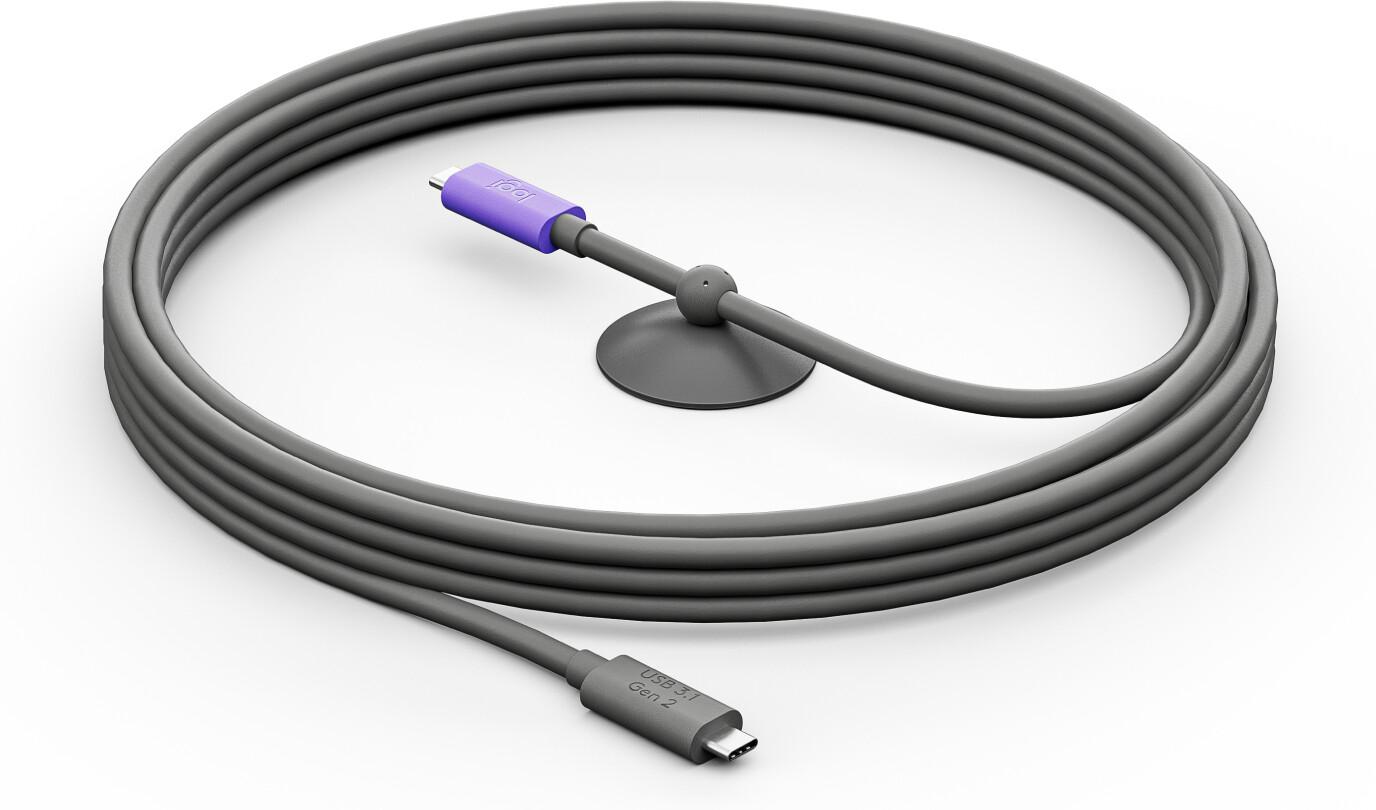 Logitech 952-000195 USB кабел USB 3.2 Gen 2 (3.1 Gen 2) 5 м USB C Графит, Виолетов