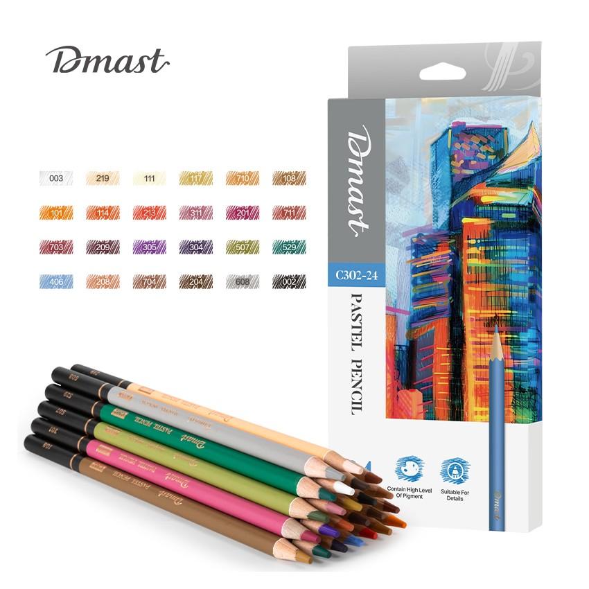 Пастелни цветни моливи Deli Dmast EC302-24, кръгло тяло, 24 цвята | JAR Computers Пастелни цветни моливи Deli Dmast EC302-24, кръгло тяло, 24 цвята