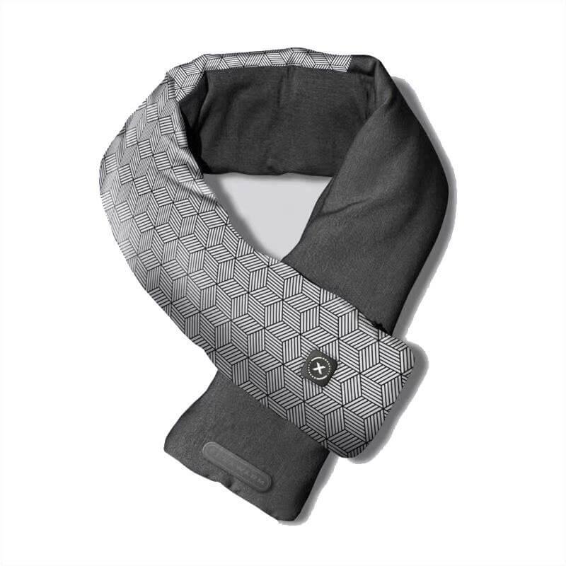 Зимен шал с подгряване и вградена батерия - Flexwarm Heated Scarf with Power Bank (бял-черен) | JAR Computers Зимен шал с подгряване и вградена батерия - Flexwarm Heated Scarf with Power Bank (бял-черен)