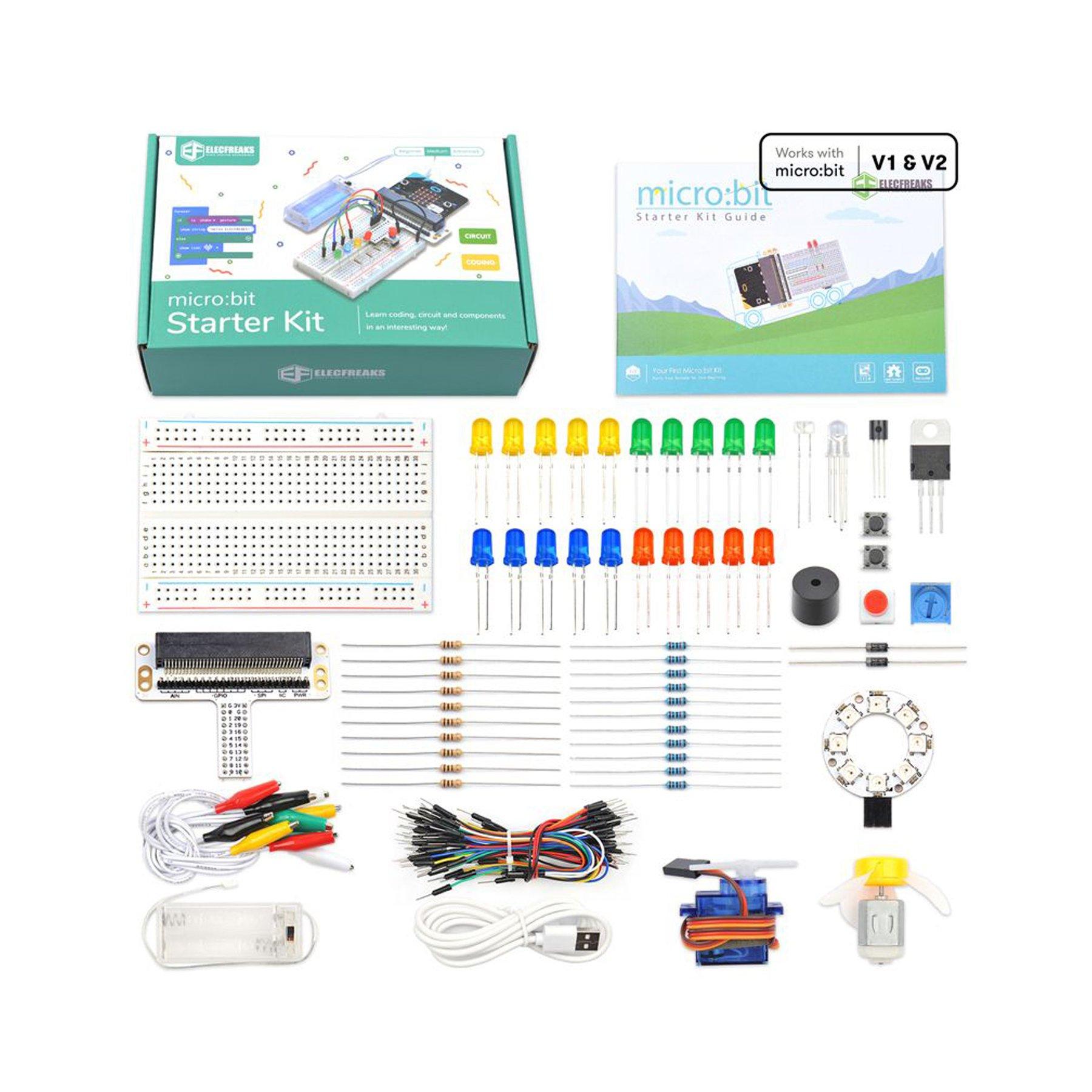 Базов комплект Elecfreaks EF08180, с Micro:Bit платка, батерии AAA | JAR Computers Базов комплект Elecfreaks EF08180, с Micro:Bit платка, батерии AAA
