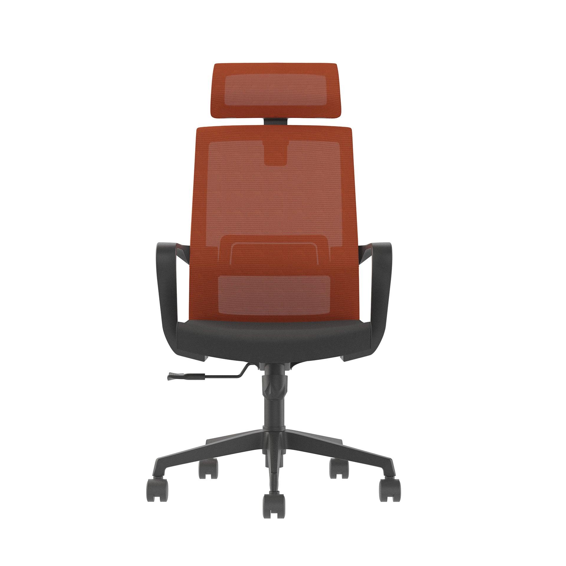 Директорски стол RFG Smart HB, дамаска и меш, Tilt механизъм, до 120 kg, черна седалка, тъмночервена облегалка