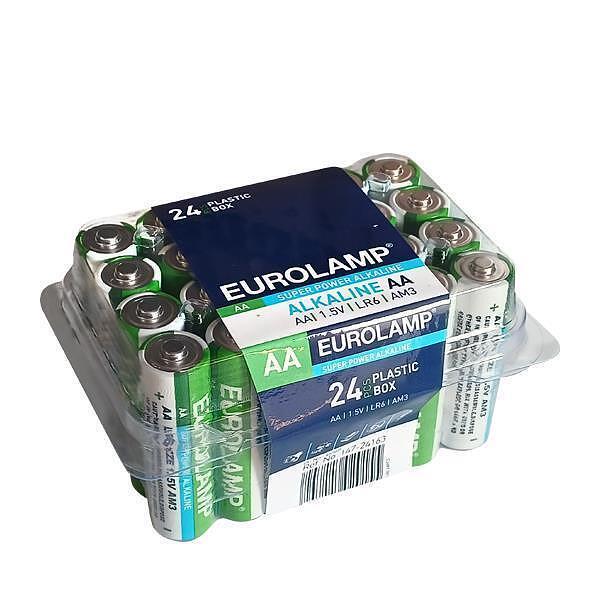 EUROLAMP Алкални батерии, кутия 24 броя 1,5 V AA LR6 | JAR Computers EUROLAMP Алкални батерии, кутия 24 броя 1,5 V AA LR6