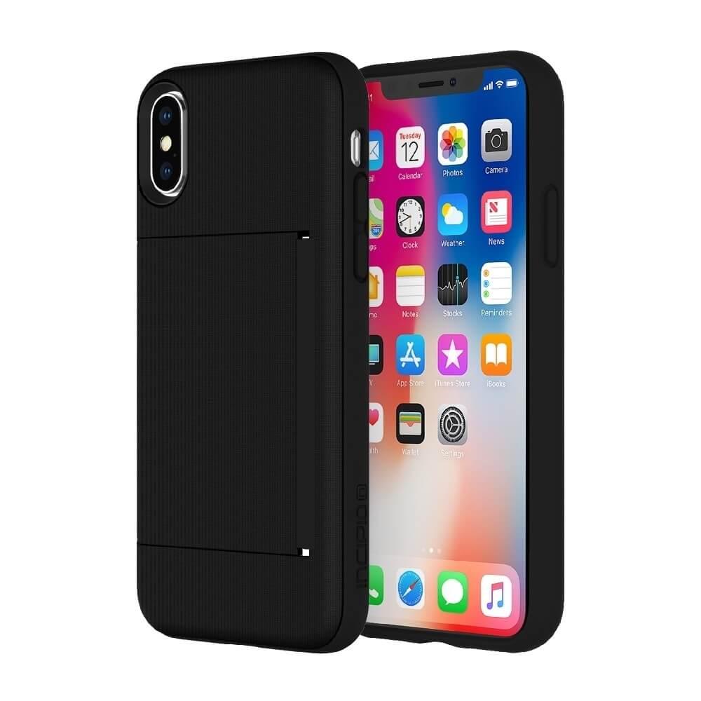 Хибриден кейс със слот и поставка за карти за iPhone XS, iPhone X - Incipio Stowaway Case (черен) | JAR Computers Хибриден кейс със слот и поставка за карти за iPhone XS, iPhone X - Incipio Stowaway Case (черен)