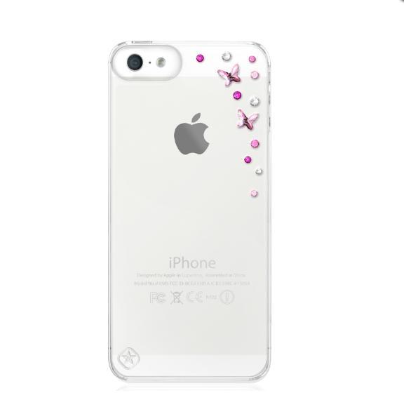 Кейс с кристали на Сваровски за iPhone 5, iPhone 5S, iPhone SE - Swarovski Butterflies Light Rose | JAR Computers Кейс с кристали на Сваровски за iPhone 5, iPhone 5S, iPhone SE - Swarovski Butterflies Light Rose