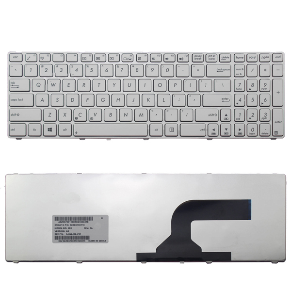 Клавиатура за лаптоп Asus G72 G73 F50 F70SL K52 White US/UK | JAR Computers Клавиатура за лаптоп Asus G72 G73 F50 F70SL K52 White US/UK