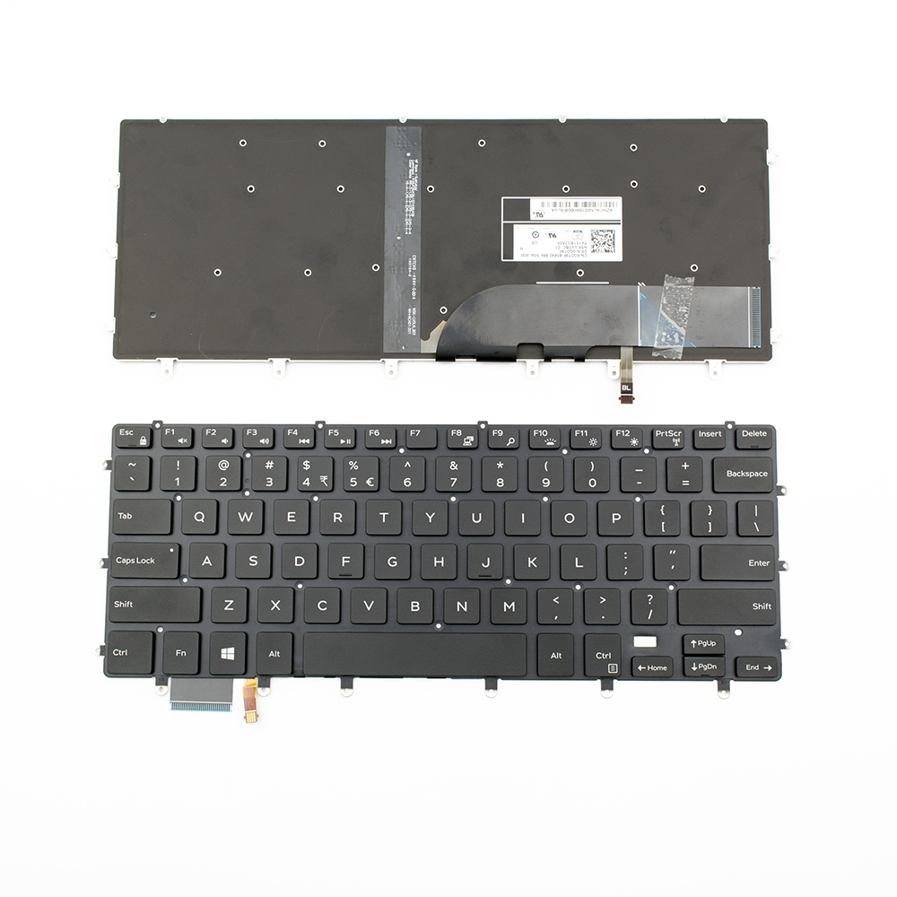 Клавиатура за лаптоп Dell XPS 13 9343 9350 9360 Черна Без Рамка (Малък Ентър) с Подсветка / Black Without Frame US With Backlit | JAR Computers Клавиатура за лаптоп Dell XPS 13 9343 9350 9360 Черна Без Рамка (Малък Ентър) с Подсветка / Black Without Frame US With Backlit