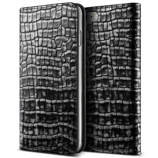 Кожен калъф (естествена кожа), тип портфейл за iPhone 8, iPhone 7 - Verus Genuine Croco Diary Case (сив) | JAR Computers Кожен калъф (естествена кожа), тип портфейл за iPhone 8, iPhone 7 - Verus Genuine Croco Diary Case (сив)