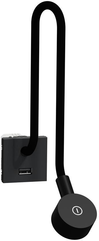 LED лампа 100lm с димер и USB тип A 2.1A 10.5W 2 мод. цвят Антрацит Unica SE | JAR Computers LED лампа 100lm с димер и USB тип A 2.1A 10.5W 2 мод. цвят Антрацит Unica SE