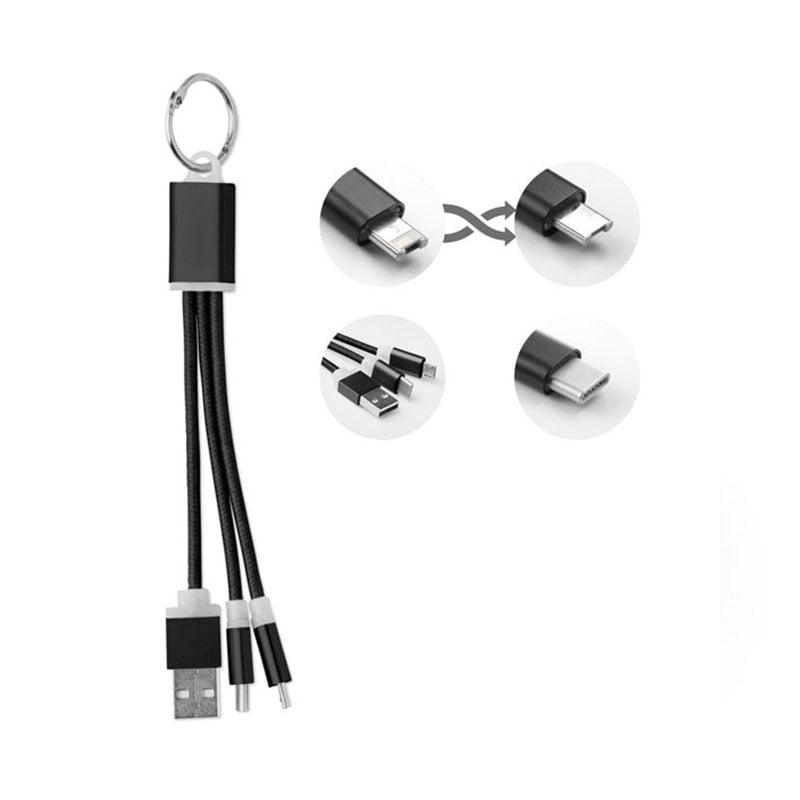 More Than Gifts Кабел за зареждане Rizo, USB, Micro USB, USB Type-C, черен | JAR Computers More Than Gifts Кабел за зареждане Rizo, USB, Micro USB, USB Type-C, черен