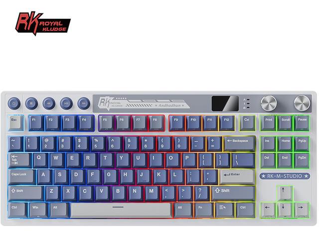 Royal Kludge RK M87 Ocean Blue, Cream switch
