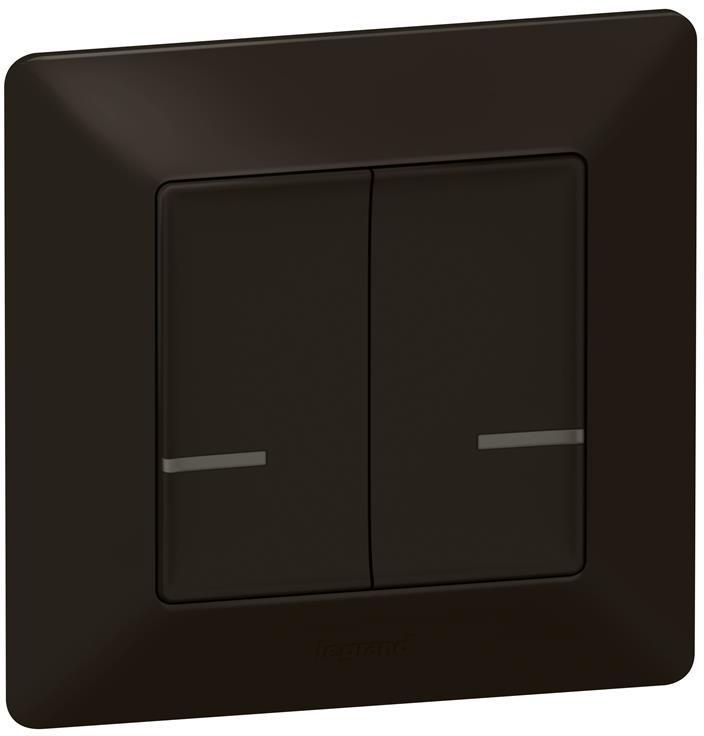 Сериен ключ БЕЗжичен Smart Valena Life Черен с рамка Legrand с Netatmo | JAR Computers Сериен ключ БЕЗжичен Smart Valena Life Черен с рамка Legrand с Netatmo