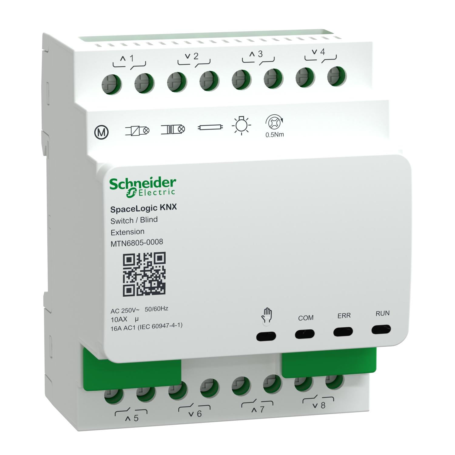 SpaceLogic KNX Switch/Blind Extension 8ch 10AX/16AC1 - SCHNEIDER ELECTRIC KNX MTN6805-0008 | JAR Computers SpaceLogic KNX Switch/Blind Extension 8ch 10AX/16AC1 - SCHNEIDER ELECTRIC KNX MTN6805-0008