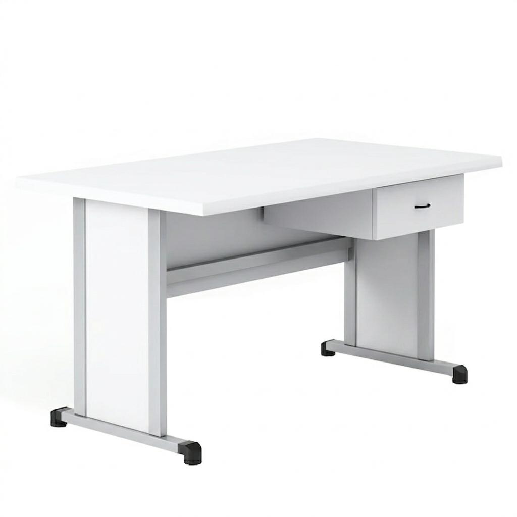 Учителска маса RFG Edu, 1200 х 700 х 750 mm, ПДЧ, бял плот, сиви метални крака | JAR Computers Учителска маса RFG Edu, 1200 х 700 х 750 mm, ПДЧ, бял плот, сиви метални крака