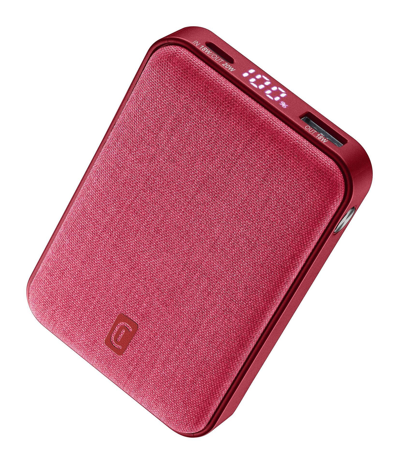 Външна батерия GLAM  20W PD 10000 mAh LCD червена