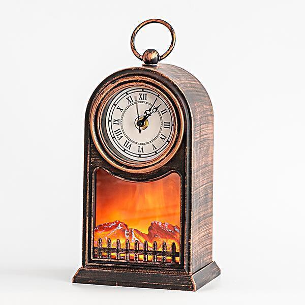 Деко часовник с мини камина винтидж, с батерия, 15x12x27,5cm | JAR Computers Деко часовник с мини камина винтидж, с батерия, 15x12x27,5cm