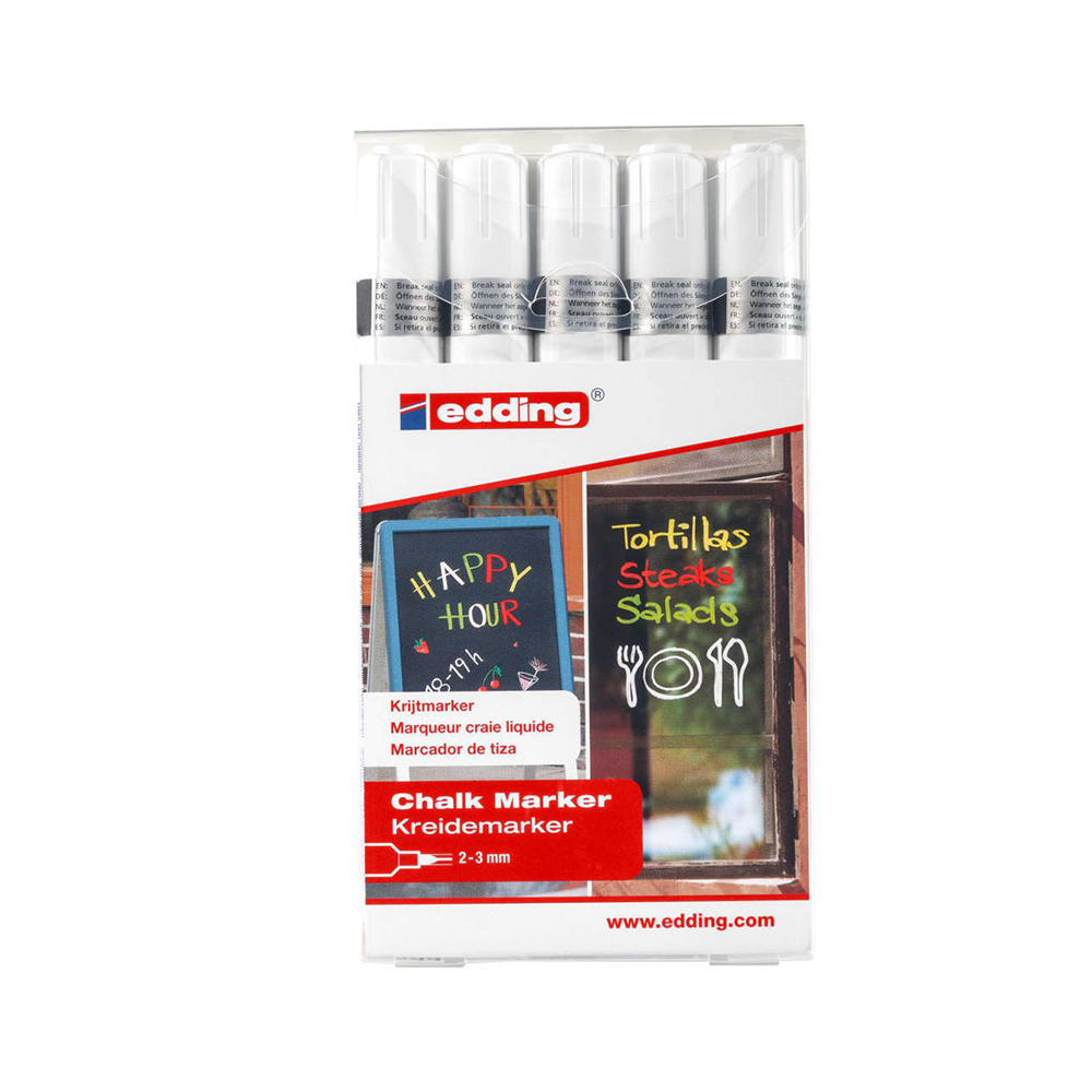 Edding 4095/5S chalk marker set 5 pcs marker White (4-4095-5049) (EDD4-4095-5049)