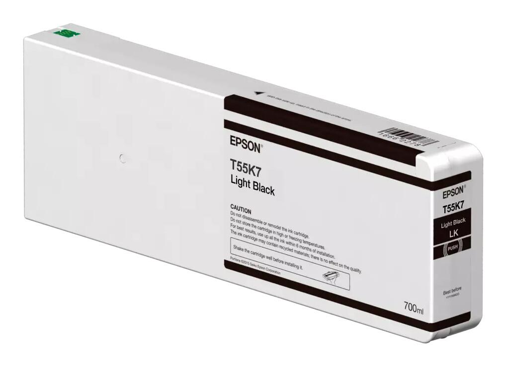 Epson Singlepack Light Black T55K700 UltraChrome HDX/HD 700ml | JAR Computers Epson Singlepack Light Black T55K700 UltraChrome HDX/HD 700ml