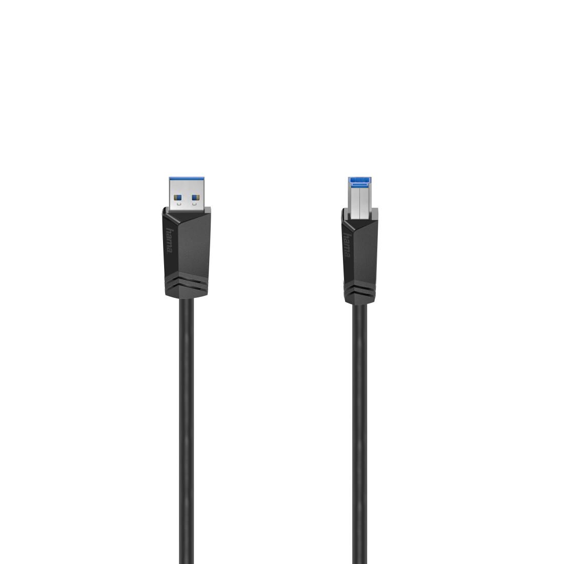 Hama 00200625 USB кабел USB 3.2 Gen 1 (3.1 Gen 1) 1,5 м USB A USB B 5 Гбит/с Черен