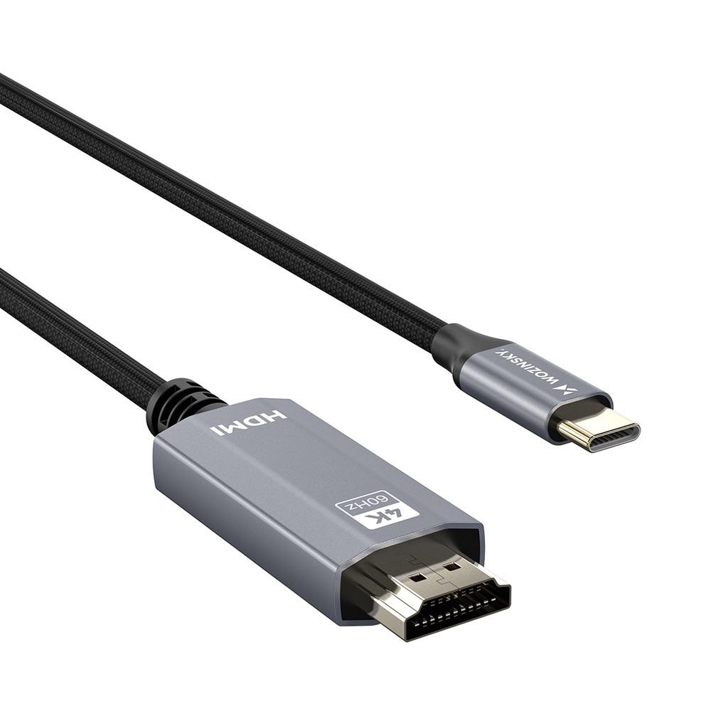 Кабел с поддръжка на 4K за свързване от USB-C към HDMI - Wozinsky WCCH-01 4K 60Hz USB-C to HDMI Cable (черен) (180 см) | JAR Computers Кабел с поддръжка на 4K за свързване от USB-C към HDMI - Wozinsky WCCH-01 4K 60Hz USB-C to HDMI Cable (черен) (180 см)